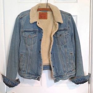 Levi's denim shearling jacket